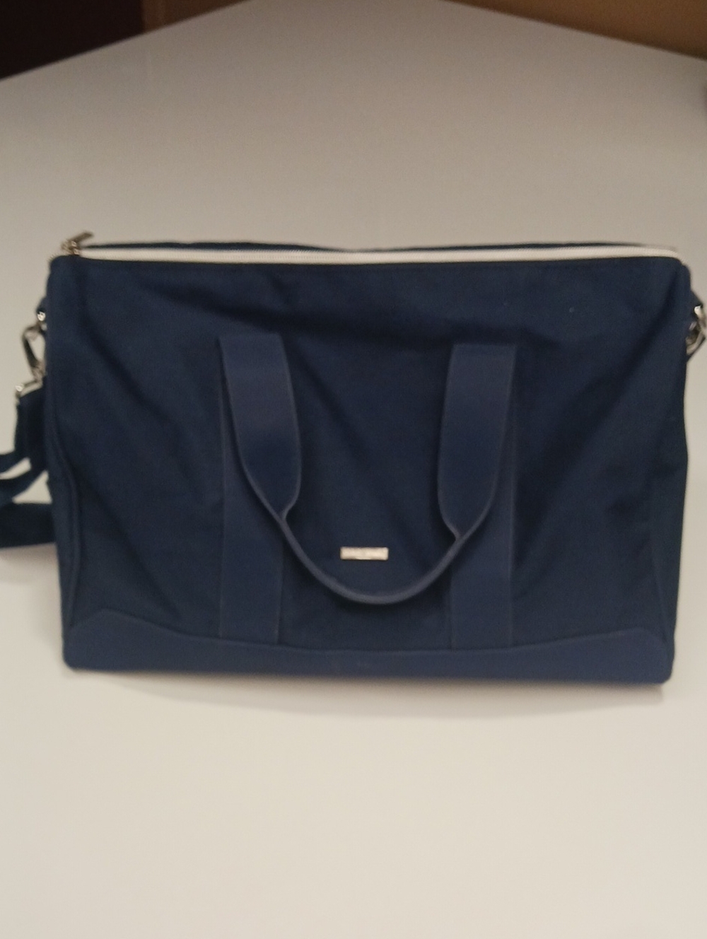 GEORGIO ARMANI Navy Canvas Travel Duffel - Men's Weekender Bag